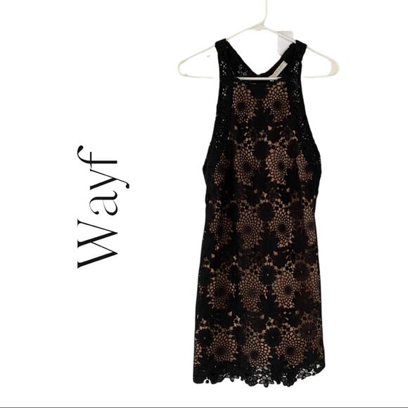 RARE RETIRED Wayf Black Lace Overlay Dress - Picture 7 of 7